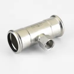 Persovergangs-T-stuk, inox, 54 x 1" x 54 F, (drink)water, VSH XPress Inox R2718
